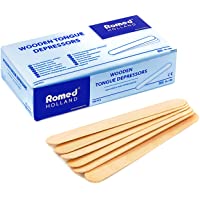 AIESI® Depresores de madera NO ESTERILES de un solo uso (Paquete de 100 piezas)